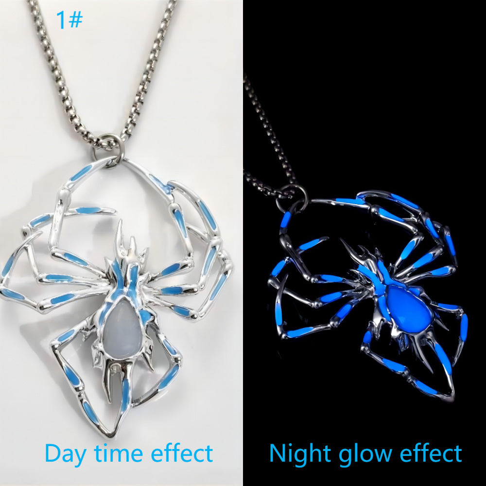 Glow-in-the-Dark Spider Necklace & Pendant