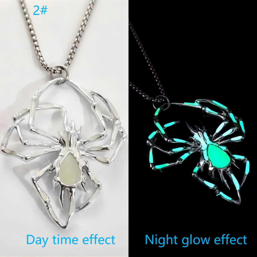 Glow-in-the-Dark Spider Necklace & Pendant