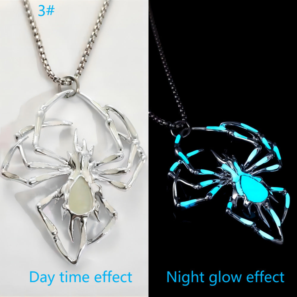 Glow-in-the-Dark Spider Necklace & Pendant