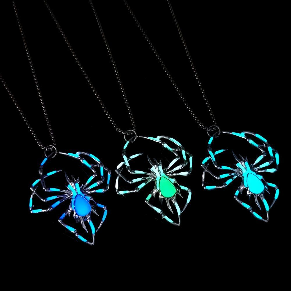 Glow-in-the-Dark Spider Necklace & Pendant