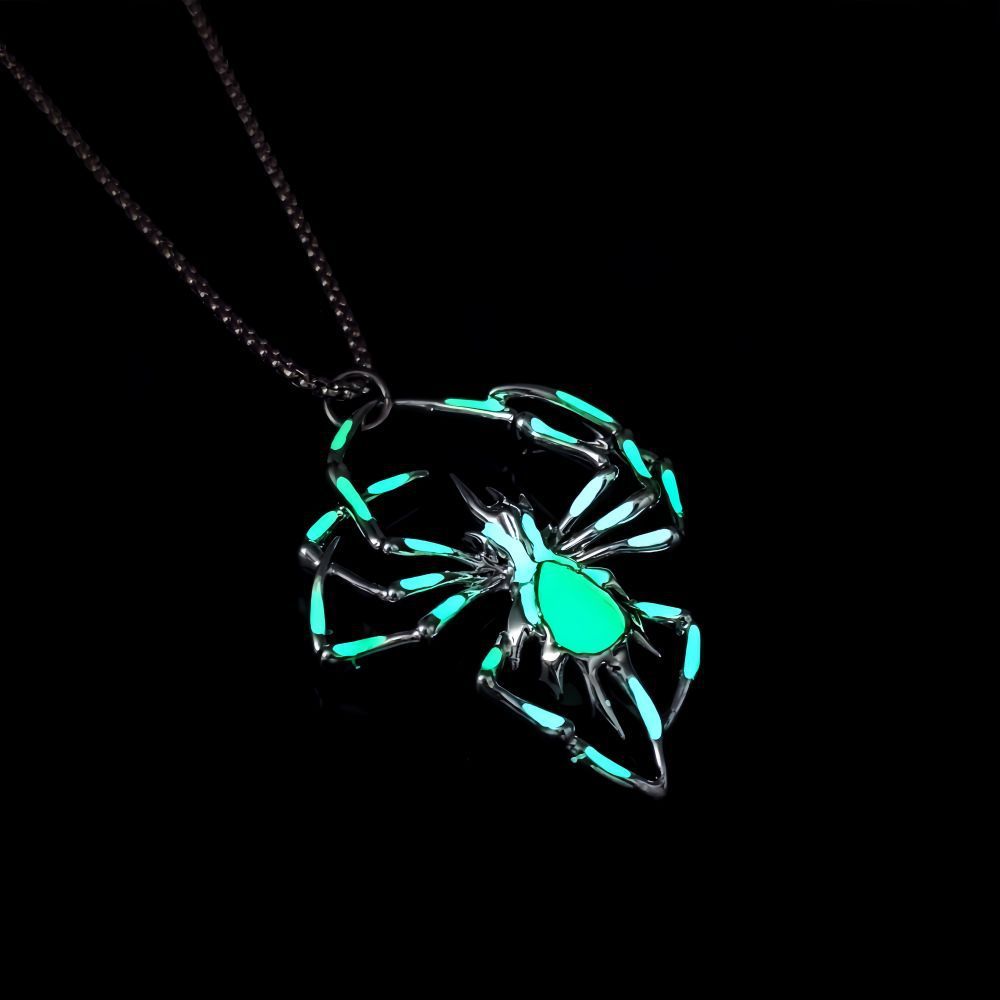 Glow-in-the-Dark Spider Necklace & Pendant