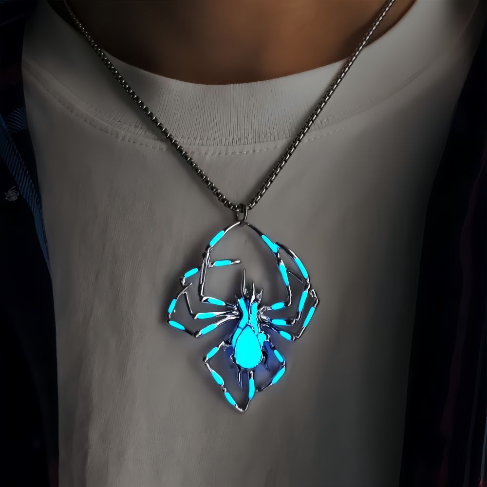 Glow-in-the-Dark Spider Necklace & Pendant