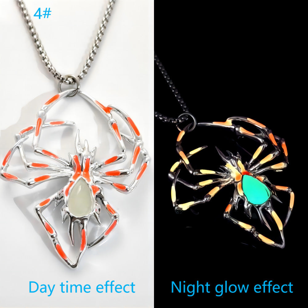 Glow-in-the-Dark Spider Necklace & Pendant