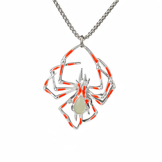 Glow-in-the-Dark Spider Necklace & Pendant