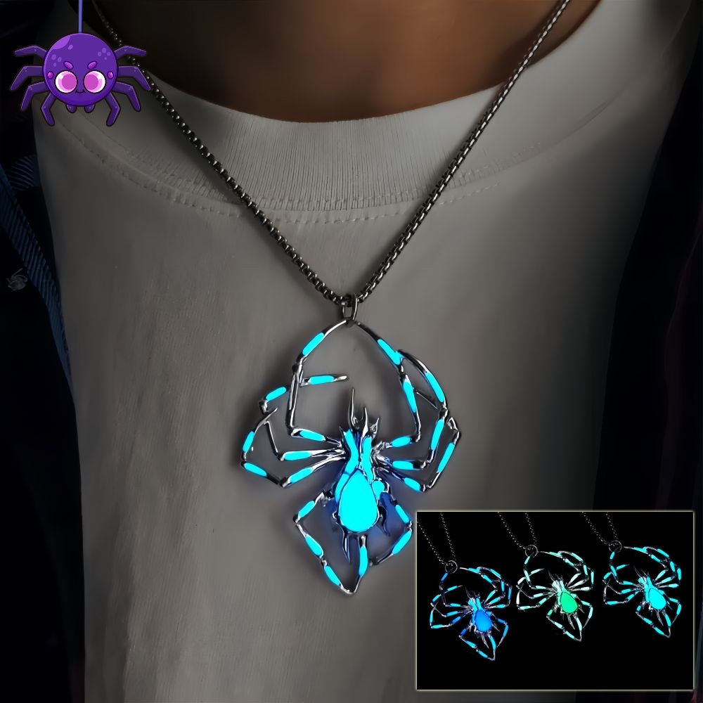 Glow-in-the-Dark Spider Necklace & Pendant